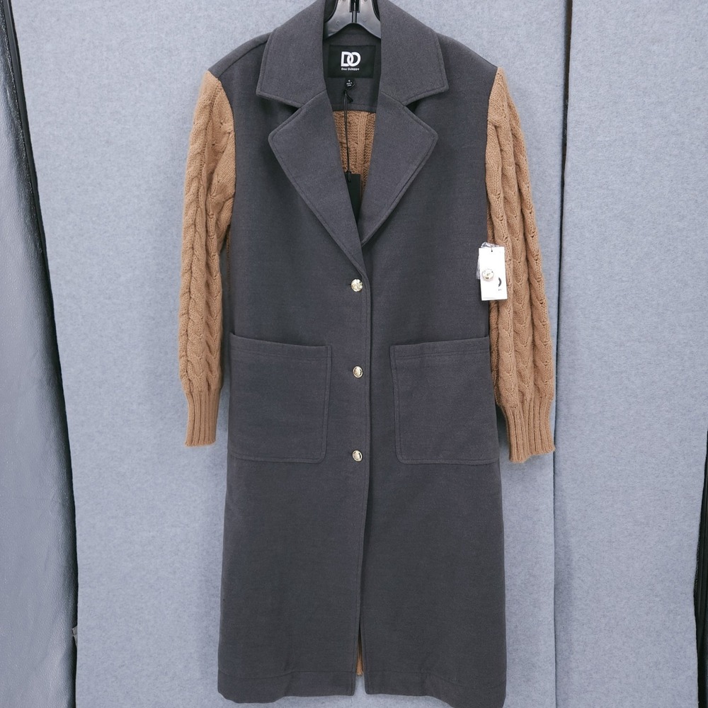 Dee Ocleppo Adara Mixed Media Buttoned Pocket Coat Jacket Womens Size S NWT